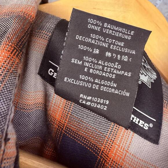 Harley-Davidson Red Black Plaid Men Shirt L Short Sleeve HD Motorcycles Western - Picture 7 of 10